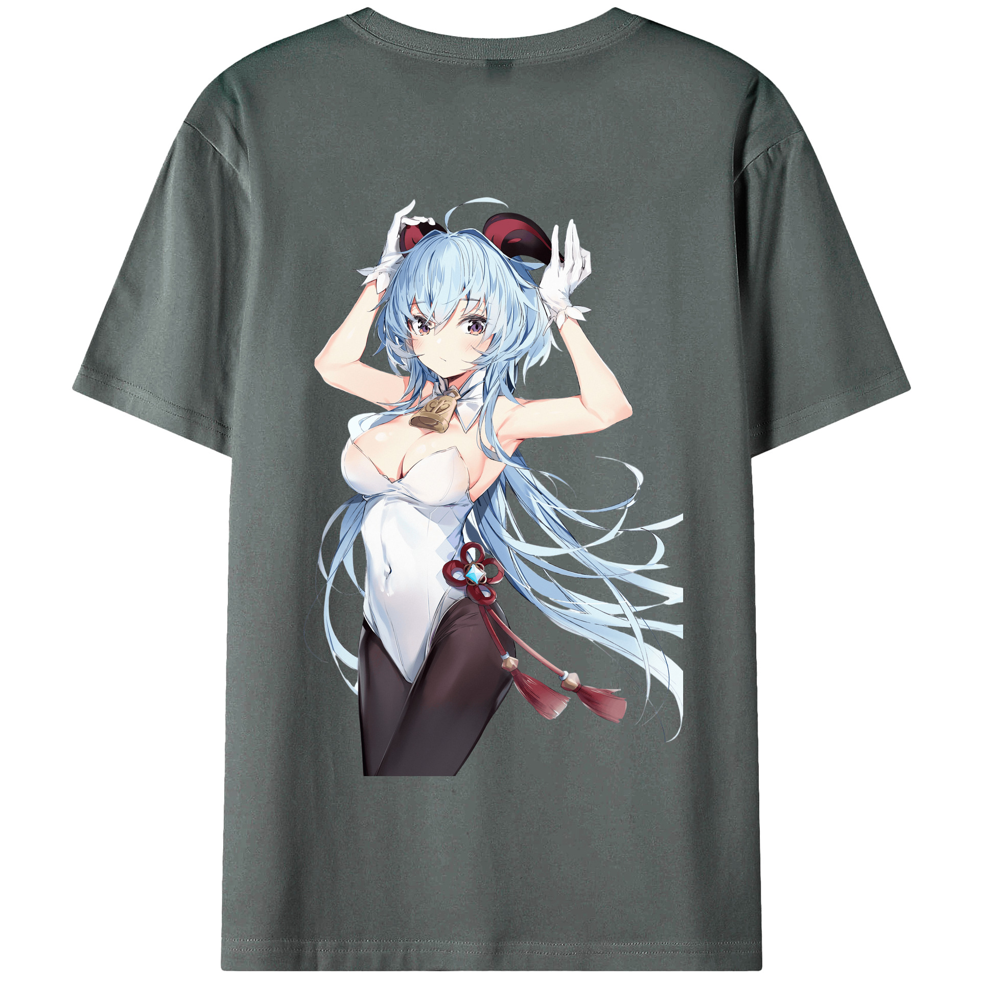 げんし神 甘雨 かんう genshin Ganyu 綿100％半袖Tシャツ（背面プリント）